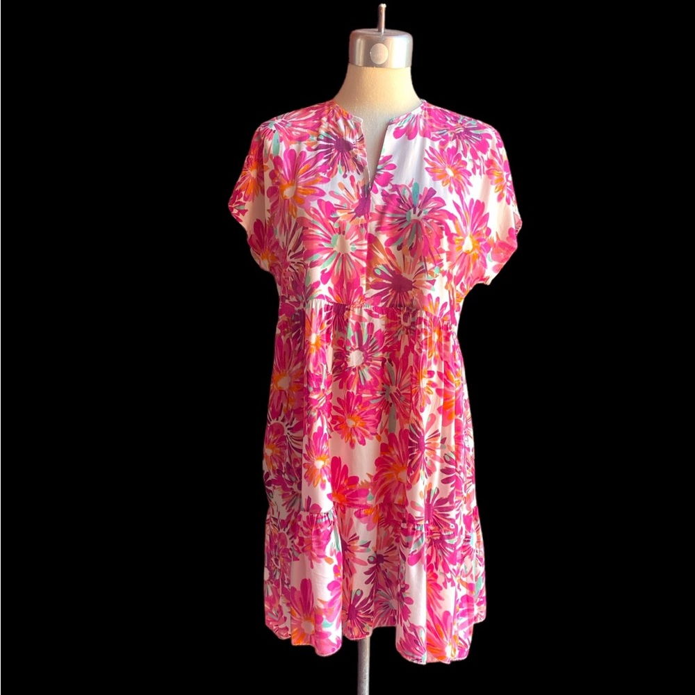 Shop the Mint Plus Size Pink Floral Shift Dress
